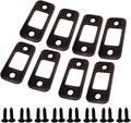 QCAA Solid Brass Deadbolt Strike Plate, Door Backplate, Round Corner, 1" x2-1/4", Vintage Bronze, 8 Pack, Made in Taiwan