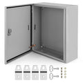 Outdoor Electrical Box, 20x16x8 Steel Junction Box, NEMA 4X Electrical Enclosure Box IP66 Waterproof & Dustproof, Universal Electrical Project Box with Lock & Mounting Plate