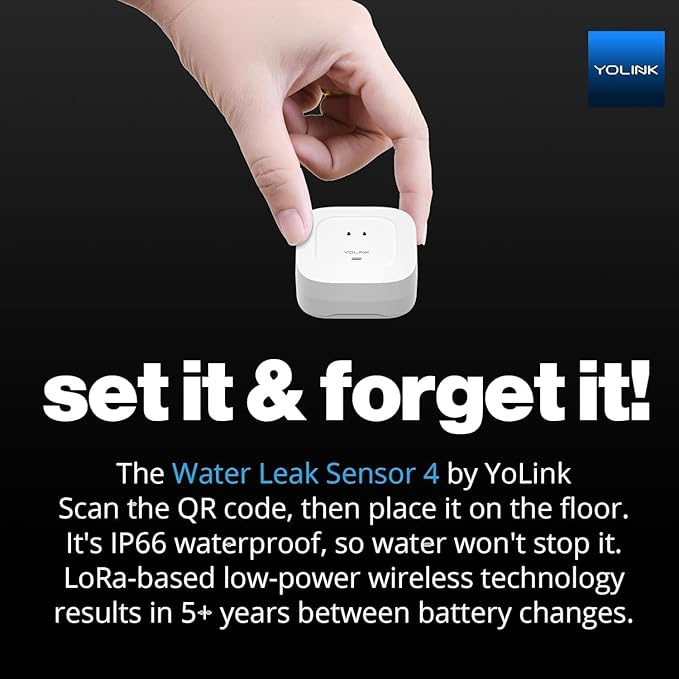 YoLink Smart Home Starter Kit: SpeakerHub & Water Leak Sensor 4 with 105dB Audio Alarm 2-Pack, SMS/Text, Email & Push Notifications, Freeze Warning, LoRa Up to 1/4 Mile Open-Air Range, w/Alexa, IFTTT