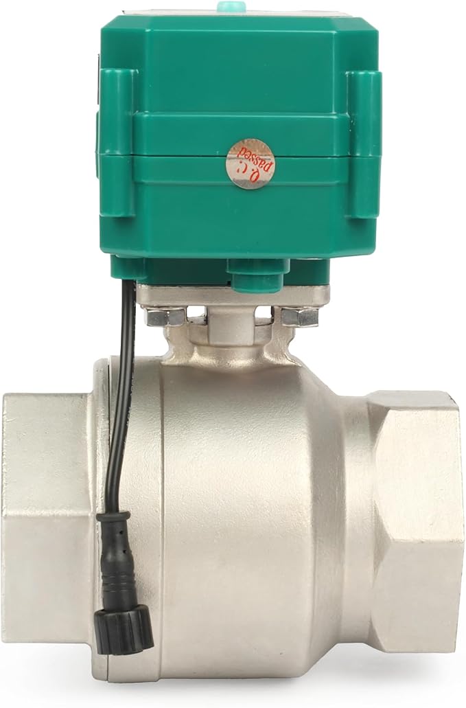 U.S. Solid 2" Smart Motorized Ball Valve - Stainless Steel Remote App Mobile-control Electrical Ball Valve with Manual Switch, Plug Connection