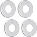 4 Pcs Wall Split Flange, ABS Round Self-Adhesive Escutcheon Plate Buckles Design for 2"/51mm,Silver