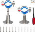 Kodilin 2PCS 304 Stainless Steel Wall Mount Ceiling Mount Pipe Supports,Suitable for OD Pipe 1-1/4"(38-40mm),Adjustable Height 50-100mm,Adjustable Pipe Strap Clamp with Screws