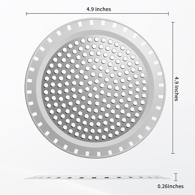 Shower Drain Hair Catcher/Drain Strainer,2 Pack Shower Drain Cover for Bathroom Floor Drain, Stainless Steel and Silicone (Patented Product)
