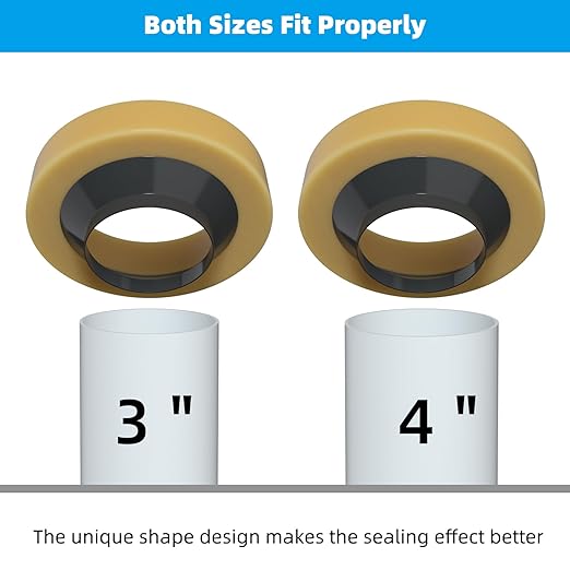 Hibbent Toilet Wax Ring, Thick Toilet Bowl Wax Ring Gasket for Toilet Bowl, Polyethylene Flange- Gas, Odor and Watertight Seal, Fits 3-inch and 4-inch Waste Line