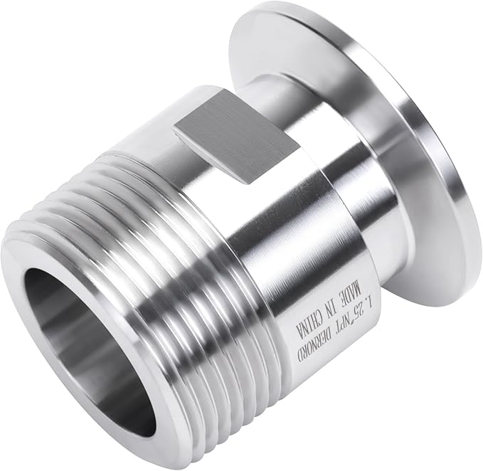 DERNORD 1.5''Tri clamp Adapter to 1.25 inch MNPT Thread Ferrule Sanitary Pipe Fitting