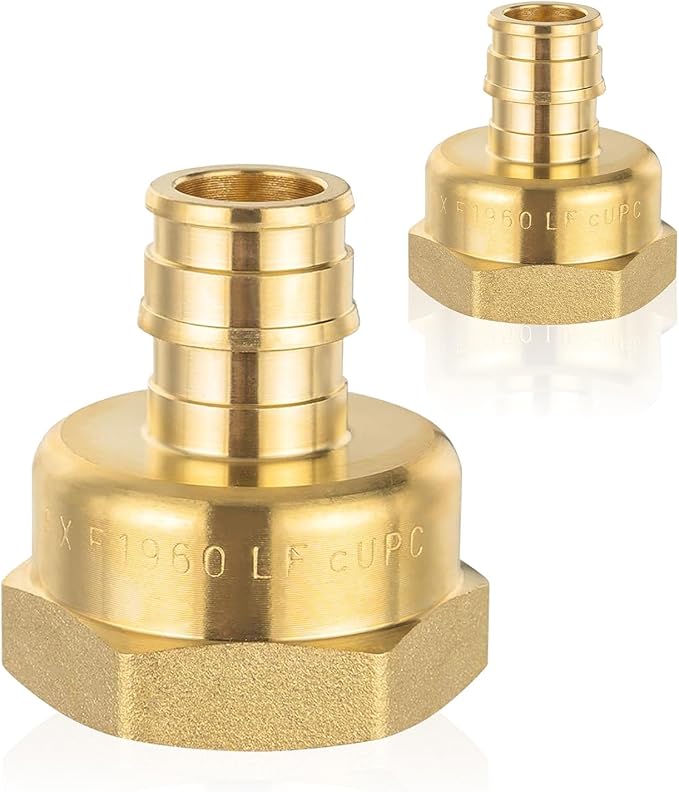 HeSun 50-Pack PEX-A FNPT Adapter Fitting, 3/4" NPT Female x 1/2" PEX-A Expansion Adapter, ASTM F1960
