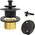 Oil Rubbed Bronze Bathtub Drain Kit - Lift and Turn - Replacement Kit for Bathtub, Overflow Plate and Screws Included, Universal Fit 1-3/8" and 1-1/2"- Brass Construction - Easy Install