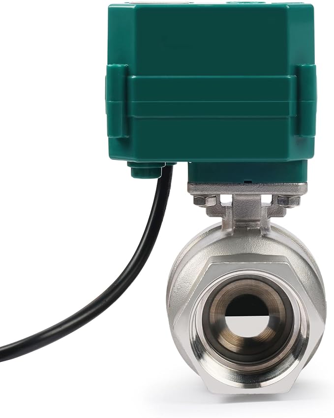 U.S. Solid 1-1/2" Motorized Ball Valve with US Plug 110VAC Stainless Steel Electrical Ball Valve,Auto Return, Normally Closed, IP65