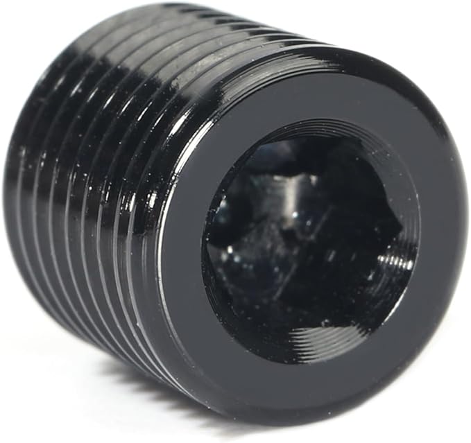 1/8 NPT Male Thread Allen Head Socket Pipe Plug Fitting Aluminum Black（2pcs）