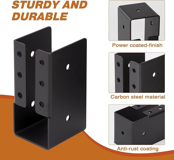 Concealed Joist Hangers, (10-30PCS), 2"x6", 4"x6", 4"x8" with Screws, Outdoor Trim Concealed Flanges, for Beam,Swing, Handrail,Fence (30, 2"×6")
