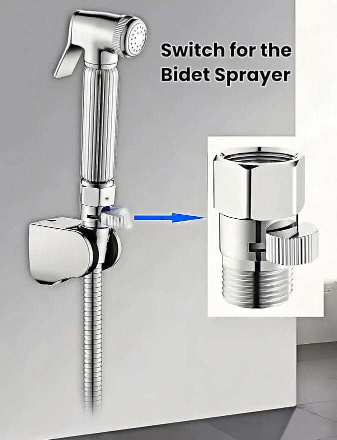 Premium Brass Shower Head Shut off Valve FOGZUVR - G 1/2" Shower Flow Restrictor Leak-Proof & Durable Construction with On/Off Switch for Handheld Shower Head,RV/Wall Mount Shower,Bidet Sprayer