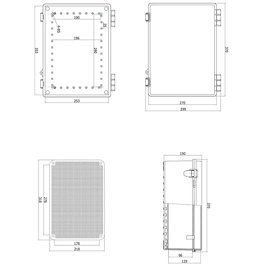 Outdoor Waterproof Electrical Box Junction Box Weatherproof IP67 ABS Plastic Enclosure Switch Router Project Box Electronics Enclosure with Mounting Plate Wall Bracket Clear 14.6"x10.6"x5.9"