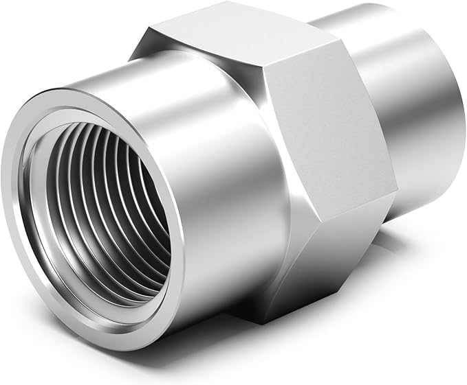 TAISHER 5PCS Forging of 316L Stainless Steel Pipe Fitting, Reducer Coupling, 3/8" NPT Female x 1/4" NPT Female, Reducing Pipe Adapter Fitting