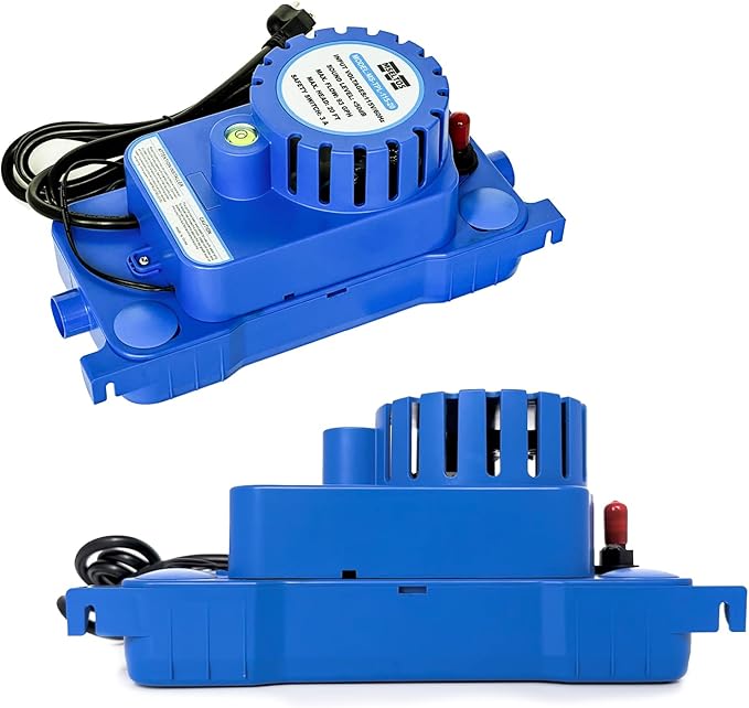 1/10 HP 93 GPH 20ft Max Head HVAC Condensate Pump, 115V w/Automatic Safety Switch, Removal Drain Pump for Air Conditioner, Dehumidifier, Ice Maker, Furnace, AC unit, Low Profile