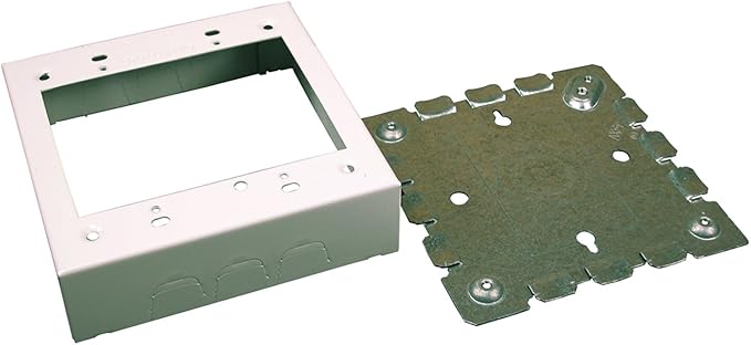 Legrand Wiremold BW32 Metal Raceway for Extending Power, 700 Series, 2 Gang Deep Outlet Box, 1 3/8" Deep, White (1 Pack)