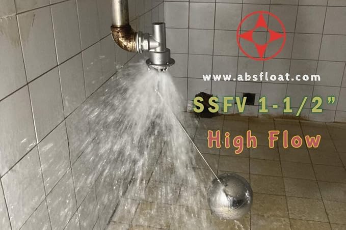 304 Stainless Steel Balanced Float Ball Valve, Tank Mount, 100 Psi (1-1/2")