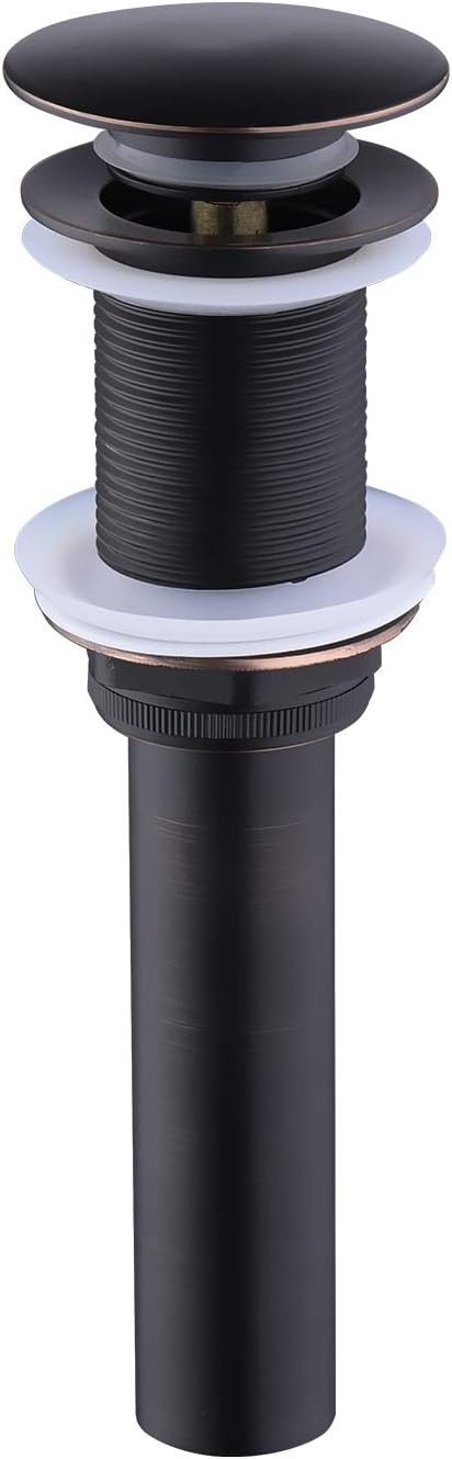 KES Bathroom Sink Drain Without Overflow Vessel Sink Lavatory Vanity Pop Up Drain Stopper Oil Rubbed Bronze, All Metal Rustproof Brass and 304 Stainless Steel, for 1.6"-1.9" Sink Hole, S2008D-ORB