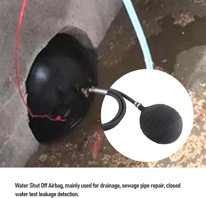 Inflatable Pipe Plug Drain Bladder Water Test Airbag Plumbing Test Balloon for Sewage Pipeline Maintenance (110mm)