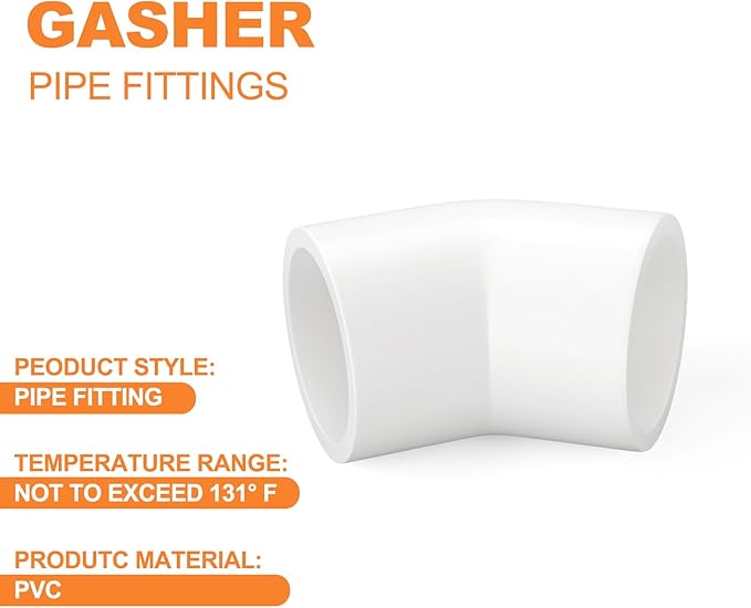 GASHER 5PCS PVC Pipe Fitting 1-1/4" PVC 45 Degree Elbow, Furniture Grade Pipe Socket Fittings, For Home or Industrial