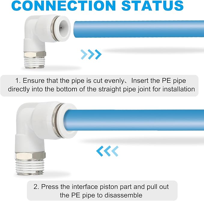 PATIKIL Push to Connect Fitting, 5 Pack Pneumatic Air Elbow Quick Connector 3/8"PT Male Thread x 12mm Tube 90 Degree Connect Tubing Elbow Air Tube Fitting Pneumatic Quick Adapter, White