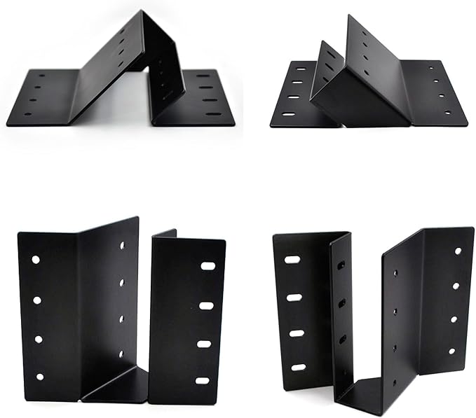 (4-Pack) 2 x 6 Heavy-Duty Steel Joist Hanger Bracket, Skewed Right 45 Degree, Face Mount Rafter Bracket for Floor Deck and Ceiling Trusses