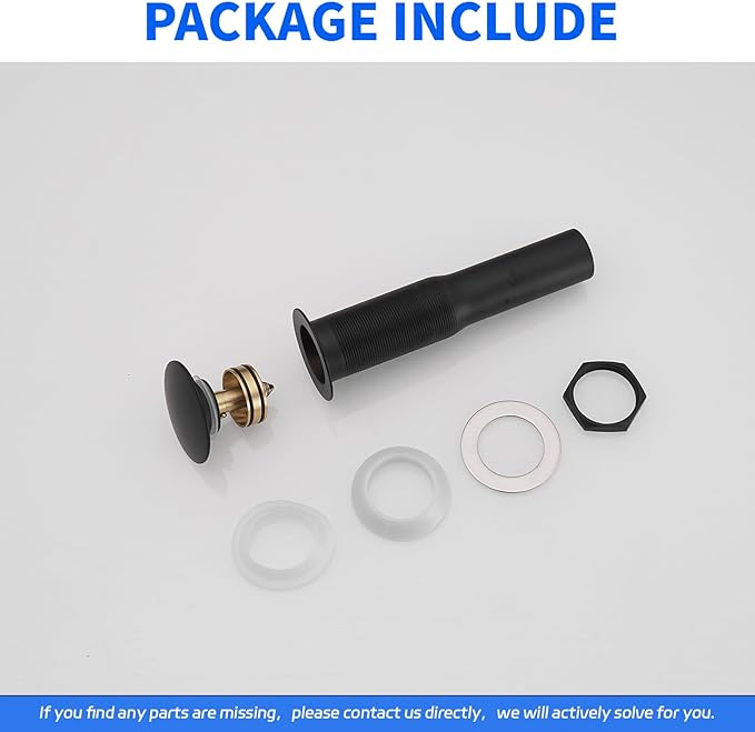BWE Pop-Up Drain Assembly with Strainer for Bathroom Vessel Vanity Faucet Bathroom Vessel Sink Drain Stopper Without Overflow Sink One-Piece Matte Black