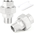 TAISHER 1PCS 304 Stainless Steel Union，3/4" NPT Male x 3/4" NPT Female Cast Pipe Fitting