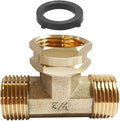 Joywayus 3/4 GHT Threaded Brass Swivel Pipe Fitting Tee T 3-Way 3/4" GHT Male × 3/4" GHT Female × 3/4" GHT Male Adapter