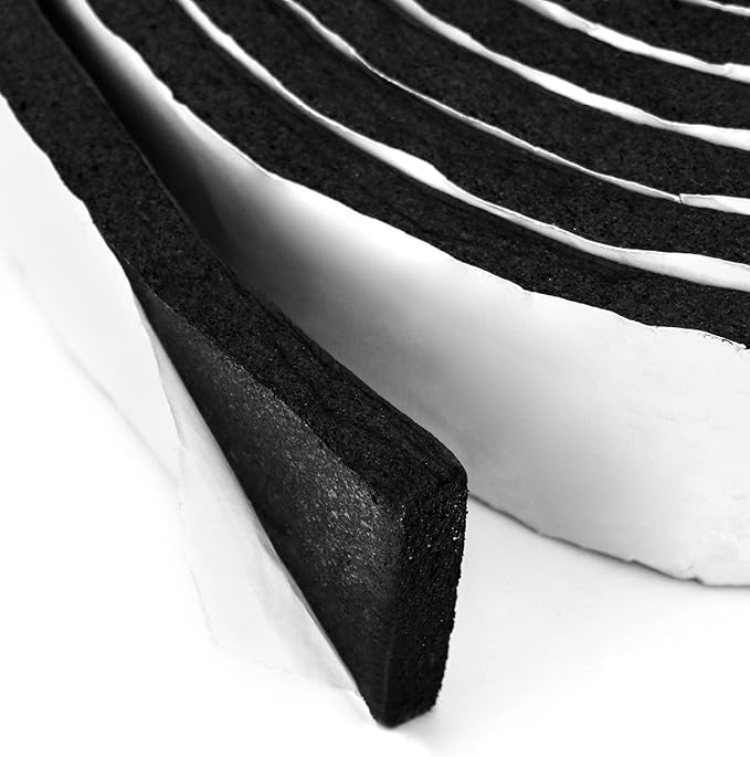 QWORK Pipe Wrap Insulation, Waterproof Foam Insulation Tape Adhesive for Hot or Cold Pipes, 16 Ft Long x 2 Inch Wide x 1/2 Inch Thick