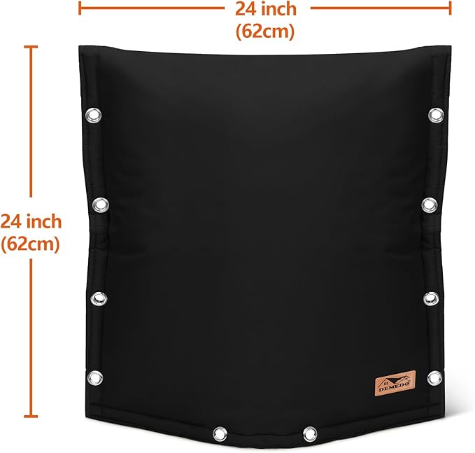 Backflow Preventer Insulation Cover - 3 Way Opening Pipe Insulation Cover for Irrigation Valve, Sprinkler Cover for Outside - Winter Freeze Protection Backflow Cover - 24" W x 24" H, Black