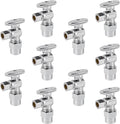 10-Pack EFIELD 1/4 Turn Angle shut off Valve 3/8" OD Compression X 1/2" CPVC Pipe Connection, Chrome Plated Brass,(VALVE070-10PCS)