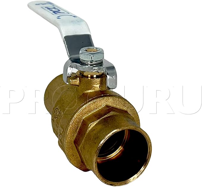 PROCURU 2-Pack 1/2-Inch Sweat (CxC) Heavy Duty Brass Ball Valve, Full Port, 600 WOG, Certified Safe (3BC050-2P)