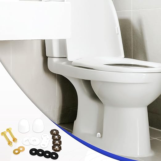 American Standard Toilet Flange Repair Kit - Universal Toilet Bolts and Caps Set, Includes Closet Bolts, Nuts, and Washers