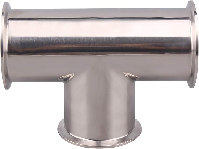 DERNORD Clamp Tee 3 Way Stainless Steel 304 Sanitary Fitting Fits 3" Ferrule Tri-clamp (Pipe OD 91mm)