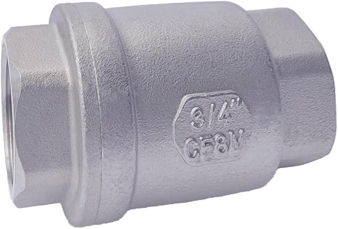3/4' Stainless Steel Vertical Check Valve DN20, NPT Female Threaded, Prevents Oil-Water Backflow, Gas-Air, Sewage Pump