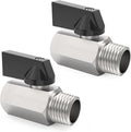 ChillWaves Brass Mini Ball Valve, Shut Off Switch Ball Valve 1/8" NPT Male x 1/8" NPT Female Thread Pipe Fitting(2-PACK)