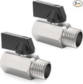 ChillWaves Brass Mini Ball Valve, Shut Off Switch Ball Valve 1/2" NPT Male x 1/2" NPT Female Thread Pipe Fitting(2-PACK)