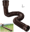 Tyenaza Rain Gutter Downspout Extension, Drainage Pipe, Flexible PE Extendable Drain Away Extender for Outdoor Villa Round (Brown)
