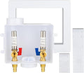 Washing Machine Outlet Box with Water Hammer Arrestor,1/2" PEX-A F1960 Expansion Fitting Connection x 3/4" MHT Connection Laundry Outlet Boxes,Washer Plumbing PEX Fitting Box with Center Drain