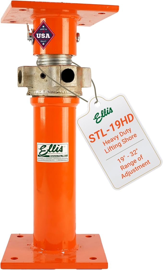 ELLIS Heavy-Duty Adjustable Steel Shore – Structural Support for Floor Leveling, Beams, and Concrete Reinforcement – 48,000 lb Safe Load Capacity – 19"-32" Adjustment