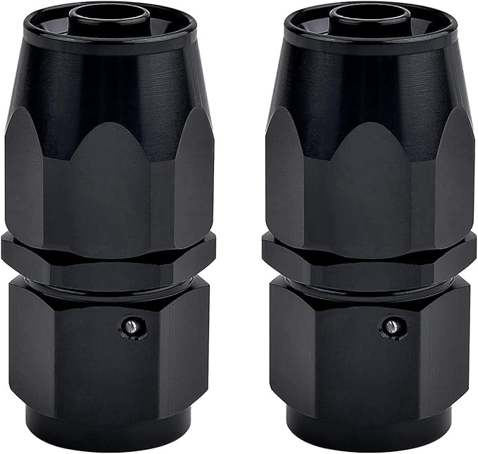 EVIL ENERGY 6AN Hose End Fitting Straight Swivel for CPE Braided Hose Black 2PCS