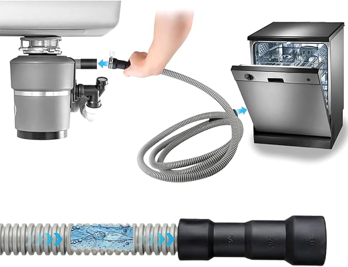 Kink Dishwasher Drain Extension Hose 10 Feet Easy Installation Leak Design for 5/8inch Professional Drain Hose