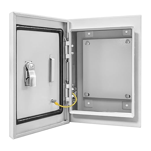 Outdoor Electrical Box 10 x 8 x 6''D NEMA 4X Enclosure Steel Box, Waterproof & Dustproof Outdoor/Indoor Lockable Electrical Junction Box, with Mounting Plate