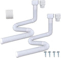 7ft Long Gutter Downspout Extensions, 3.1” OD Gutter Downspout Extender Pipe for 2"×3" Downspout and 3"×4"Downspout, Flexible Pipe Stretched Length 7ft, White,2-Pack