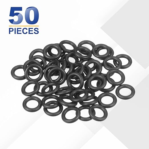HARFINGTON 50pcs Nitrile Rubber O-Rings 8mm OD 5mm ID 1.5mm Width Metric Buna-N NBR Sealing Gasket Plumbing Sealing Repair O Rings for Car Auto Vehicle Repair Faucet Air Gas