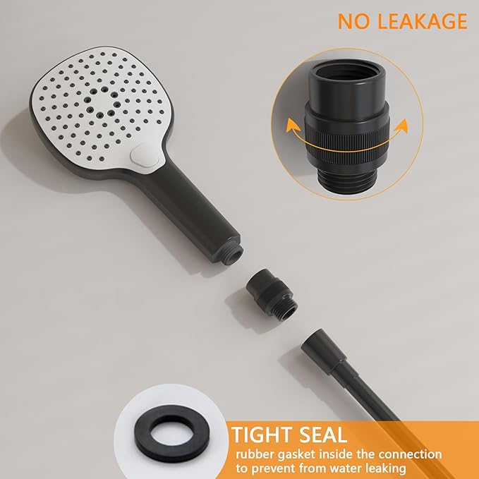 Shower Head Shut Off Valve G1/2'' Shower Flow Control Valve Brass Shut Off Valve for Handheld, Shower Arm or Bidet Sprayer(Matte Black)