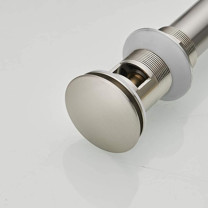 Bathroom Sink Drain Stopper Pop Up Drain for Sink Fits Standard Bathroom Sink Hole 1-1/2" to 1-3/4" Vanity Brushed Nickel with Overflow