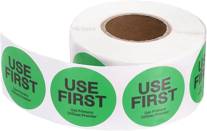PATIKIL 500 Pcs USE First Stickers, 2 inch Round Use First Stickers Food Service Circle Inventory Control Adhesive Labels for Food Service Kitchen Restaurants Retail Storage Date, Green