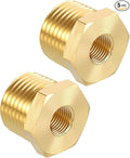 Pack of 5, 1/2" Male NPT to 1/8" FeMale NPT Solid Brass Hex Bushing, Hose Fittings Adapter Reducer Fit for Pipe Leak Repair, Bathroom Remodeling, Tool Extensions, Compression