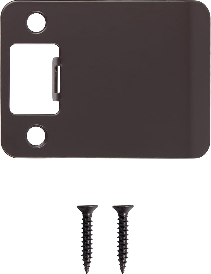 Round Corner Extended Lip Strike Plate, 2-1/4" x 2-1/2", (3" Overall Length), Oil-Rubbed Bronze by Stone Harbor Hardware